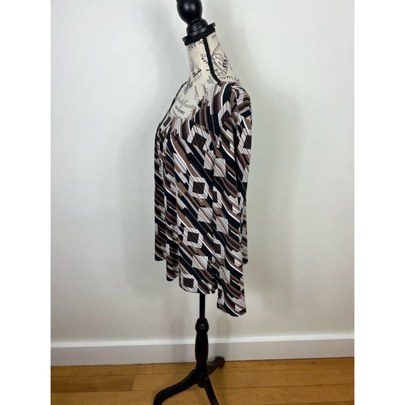 East 5th square neck patterned long sleeve Blouse - Picture 8 of 8